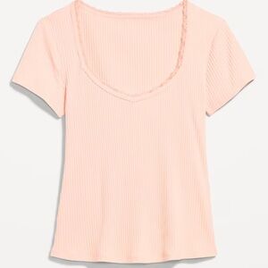 NWT Old Navy Lace Rimmed Sweetheart Top in light pink